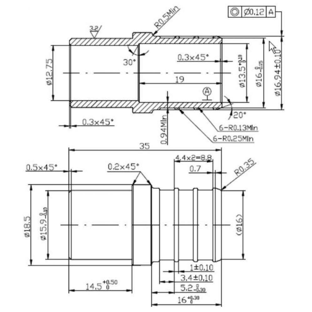 1/2'' MALE SWEAT X 3/4'' PEX BARB ADAPTER