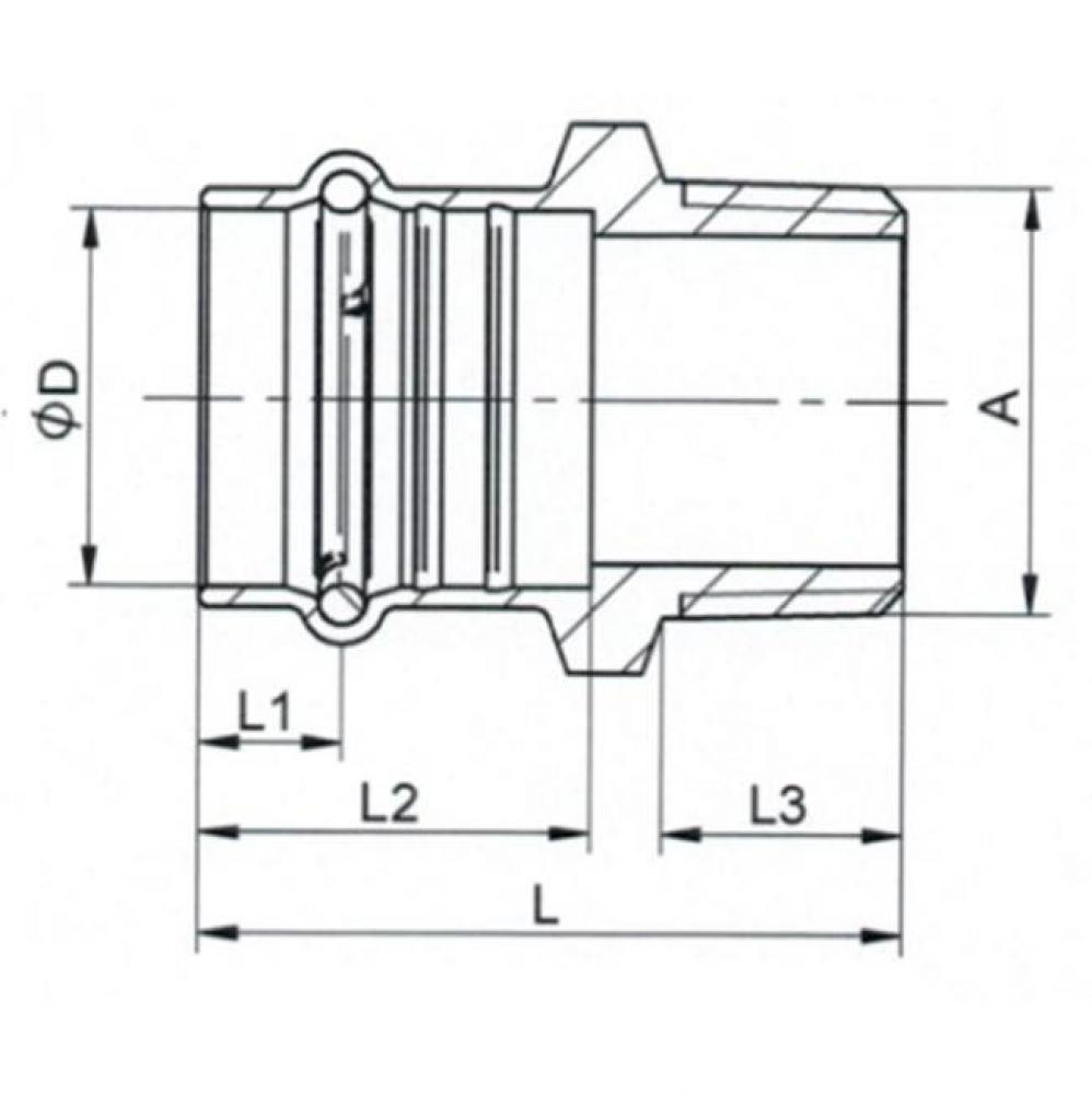 2'' Lead Free Press X 2'' Mip Adapter