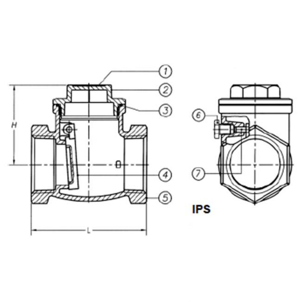 2-1/2'' IPS SWING CHECK VALVE NOT FOR POTABLE WATER