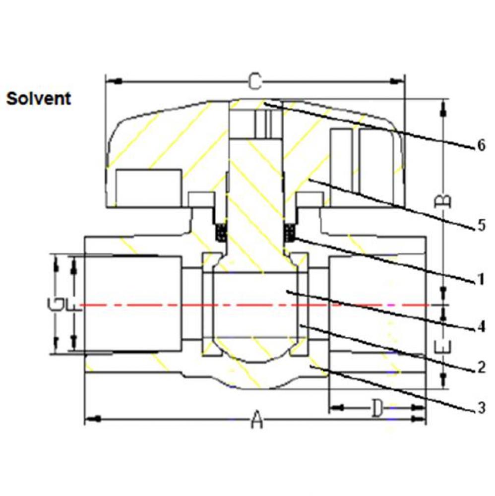 1'' PVC BALL VALVE-THD ECONOMY