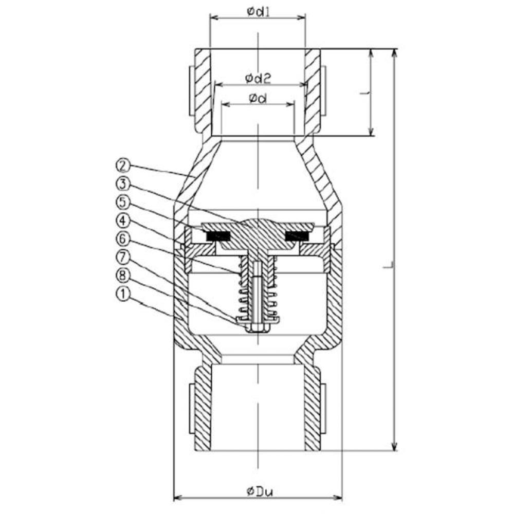 3/4'' PVC CHECK VALVE-THD INLINE