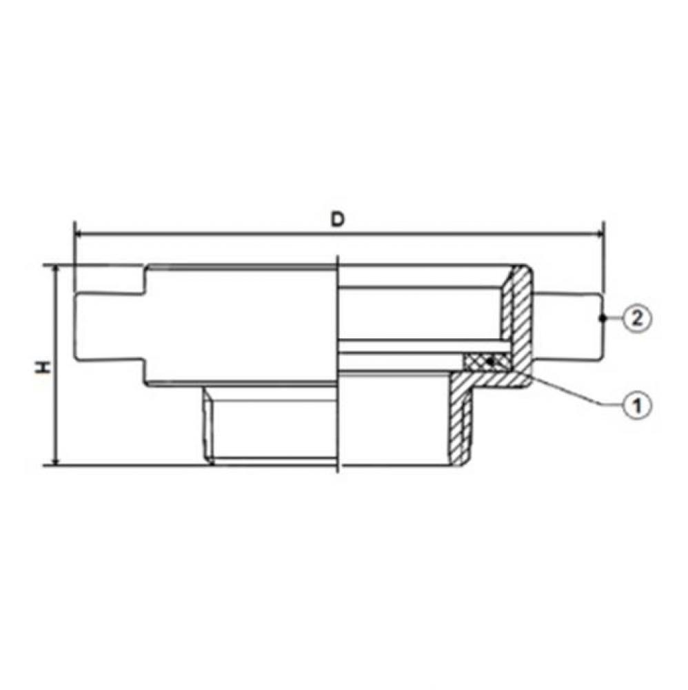 1-1/2'' X 3/4'' HYDRANT ADAPTER 1-1/2'' FEMALE NATIONAL STANDARD THR