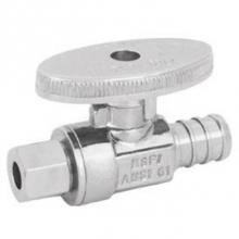 Matco Norca 26-1016PXLF - 1/2'' Pex X 1/4'' OD Compression, Straight Stop Valve, CP, 1/4 Turn, Lead Free