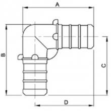 Matco Norca PPSUL0404S - 3/4'' PEX BARB X 3/4'' FEMALE IP SWIVEL ELBOW ,WING NUT POLY PEX