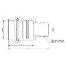 Matco Norca PPXA0303LF - 1/2'' Press X 1/2'' Lead Free Pex F1807 Adapter