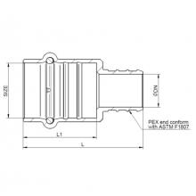 Matco Norca PPXCEA0303LF - 1/2'' Press X 1/2'' Lead Free Pex F1960 Adapter