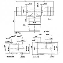 Matco Norca PXCERT040405LF - 3/4'' X 3/4'' X 1'' Lead Free Pex       F1960 Bull Head Tee