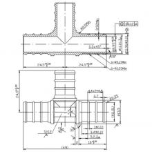 Matco Norca PXT03LF - 1/2'' PEX BARB TEE