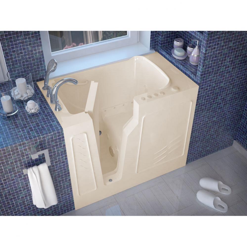 MediTub Walk-In 26 x 46 Left Drain Biscuit Whirlpool and Air Jetted Walk-In Bathtub