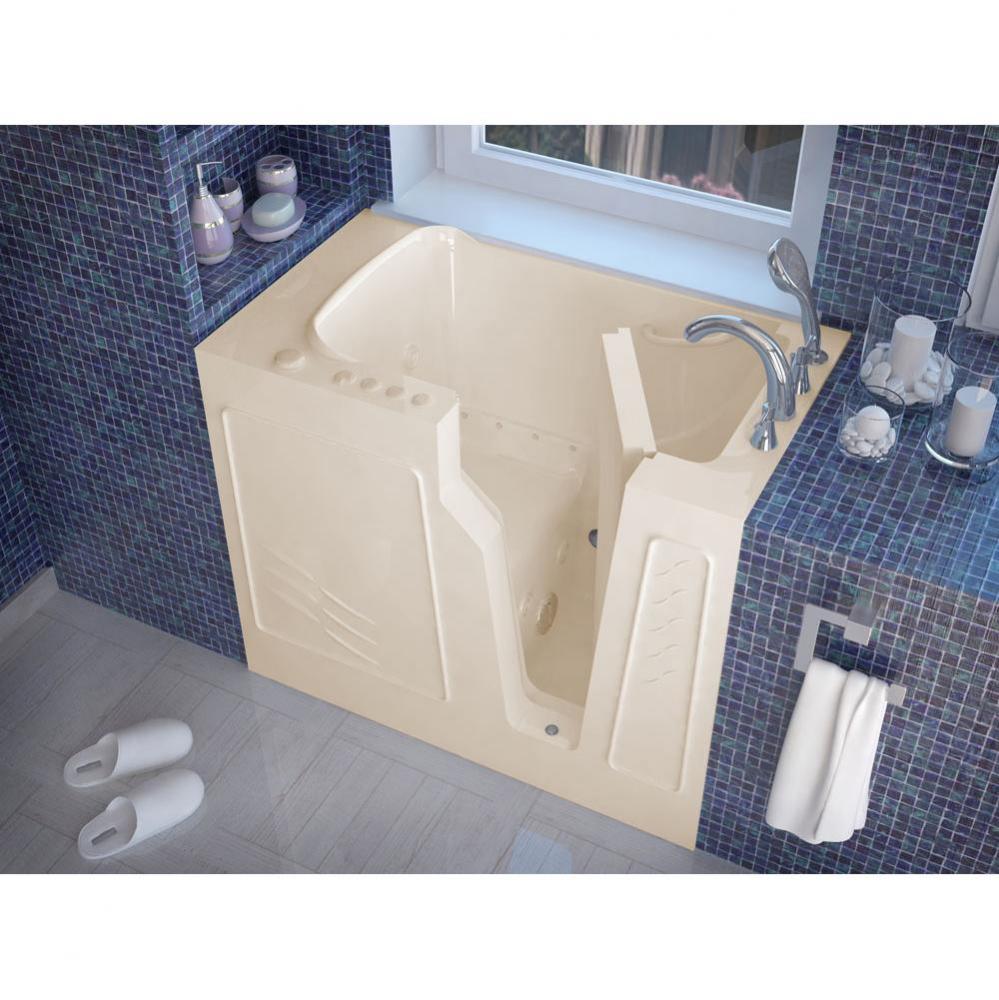MediTub Walk-In 26 x 46 Right Drain Biscuit Whirlpool and Air Jetted Walk-In Bathtub