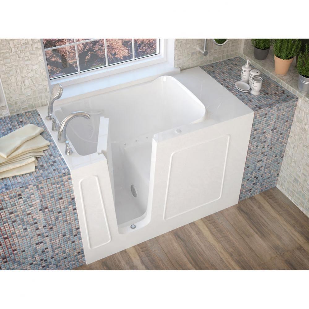 MediTub Walk-In 26 x 53 Left Drain White Air Jetted Walk-In Bathtub
