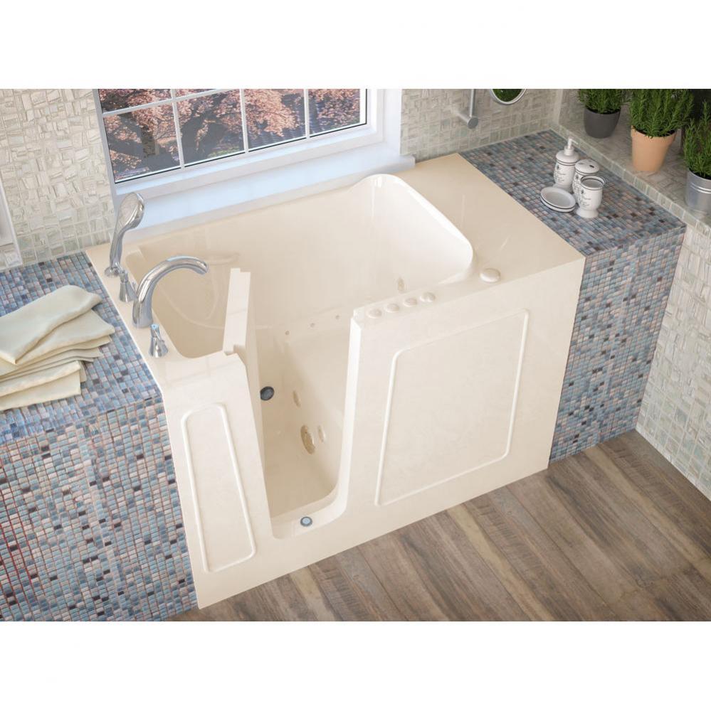 MediTub Walk-In 26 x 53 Left Drain Biscuit Whirlpool and Air Jetted Walk-In Bathtub