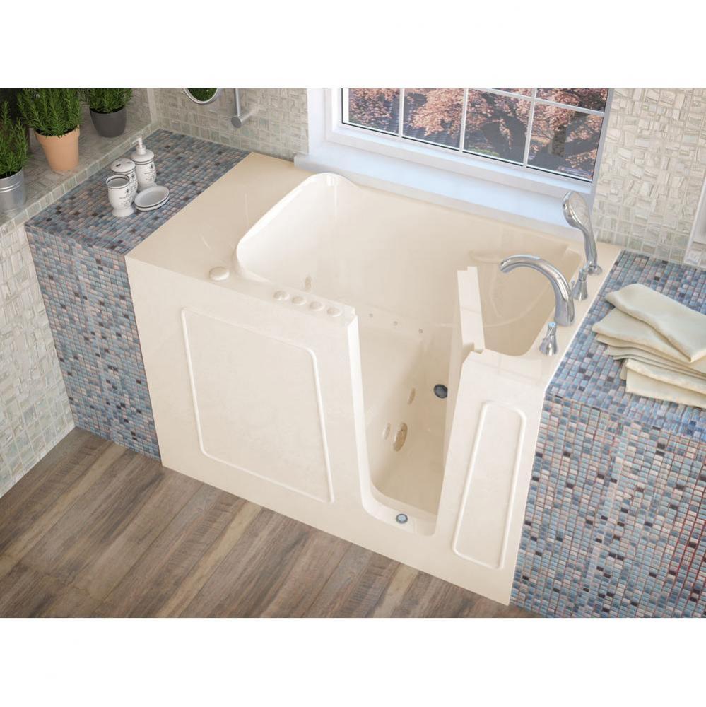 MediTub Walk-In 26 x 53 Right Drain Biscuit Whirlpool and Air Jetted Walk-In Bathtub