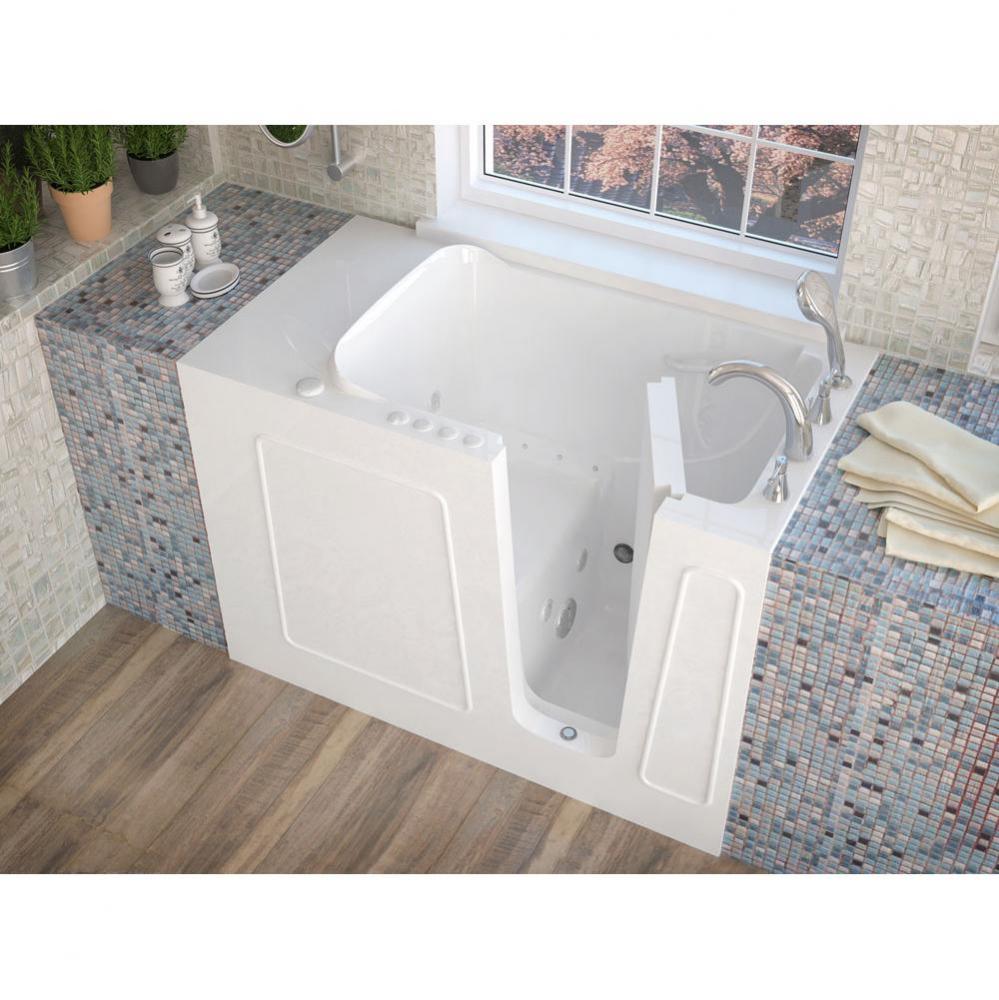 MediTub Walk-In 26 x 53 Right Drain White Whirlpool and Air Jetted Walk-In Bathtub