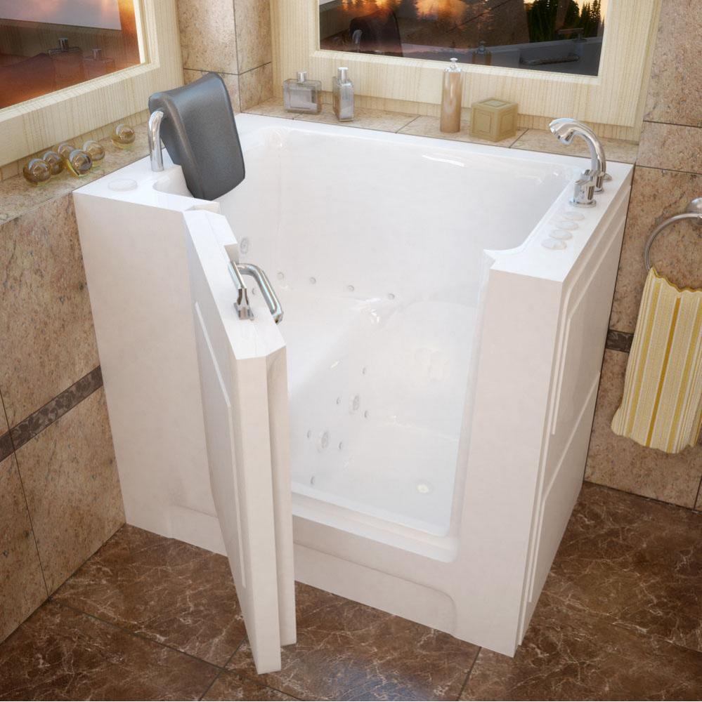 MediTub Walk-In 27 x 39 Right Drain White Whirlpool and Air Jetted Walk-In Bathtub