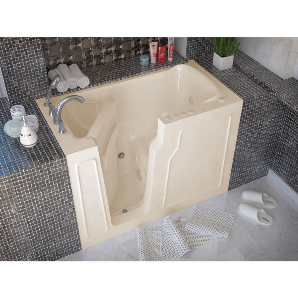 MediTub Walk-In 29 x 52 Left Drain Biscuit Whirlpool and Air Jetted Walk-In Bathtub