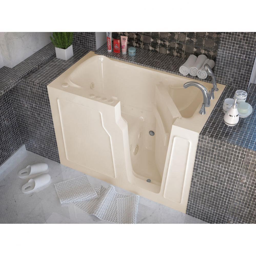 MediTub Walk-In 29 x 52 Right Drain Biscuit Whirlpool and Air Jetted Walk-In Bathtub
