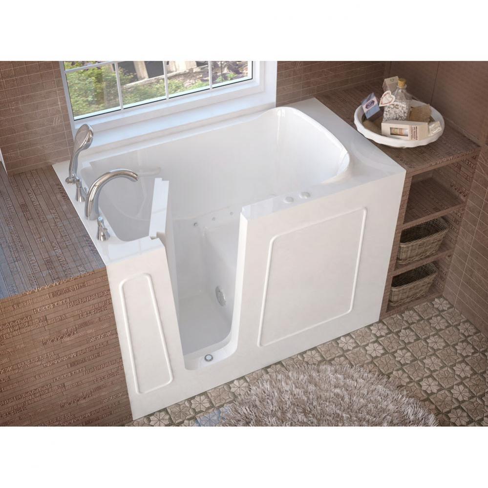 MediTub Walk-In 30 x 53 Left Drain White Air Jetted Walk-In Bathtub