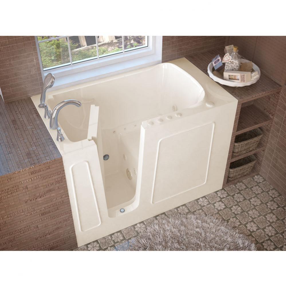 MediTub Walk-In 30 x 53 Left Drain Biscuit Whirlpool and Air Jetted Walk-In Bathtub