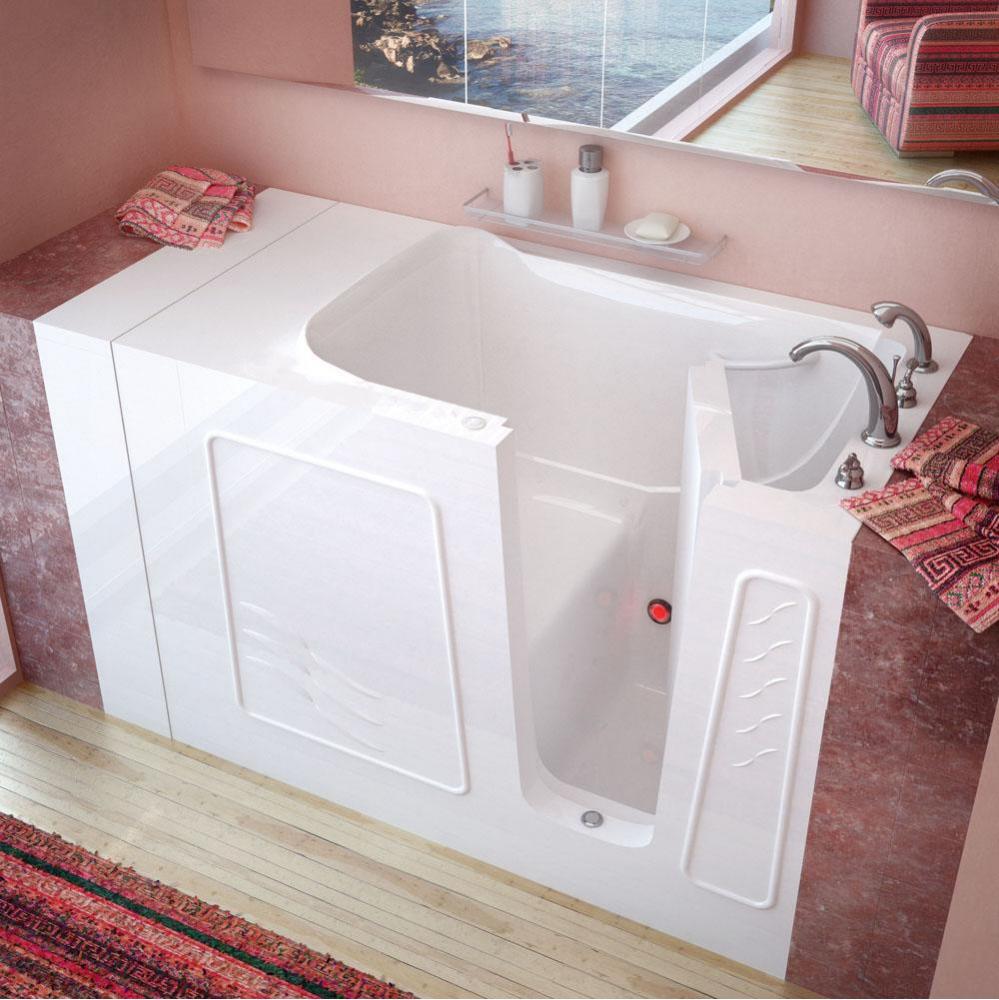 MediTub Walk-In 30 x 53 Right Drain White Soaking Walk-In Bathtub