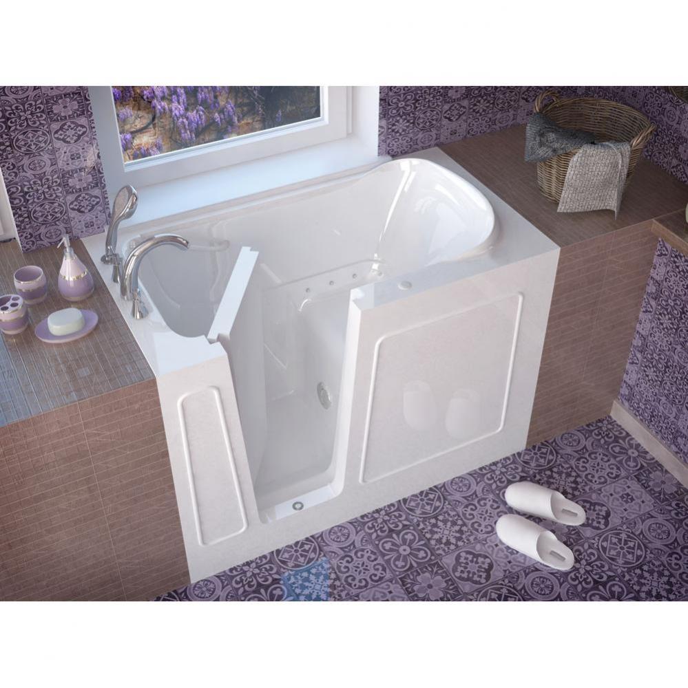 MediTub Walk-In 30 x 54 Left Drain White Air Jetted Walk-In Bathtub