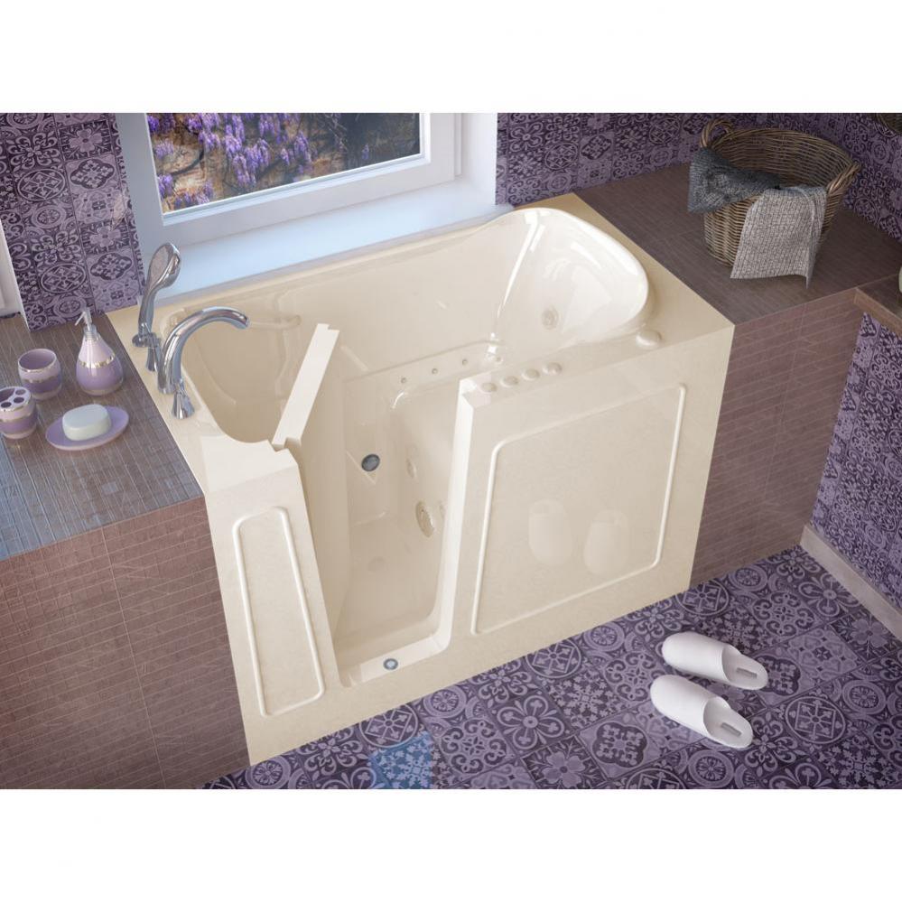 MediTub Walk-In 30 x 54 Left Drain Biscuit Whirlpool and Air Jetted Walk-In Bathtub