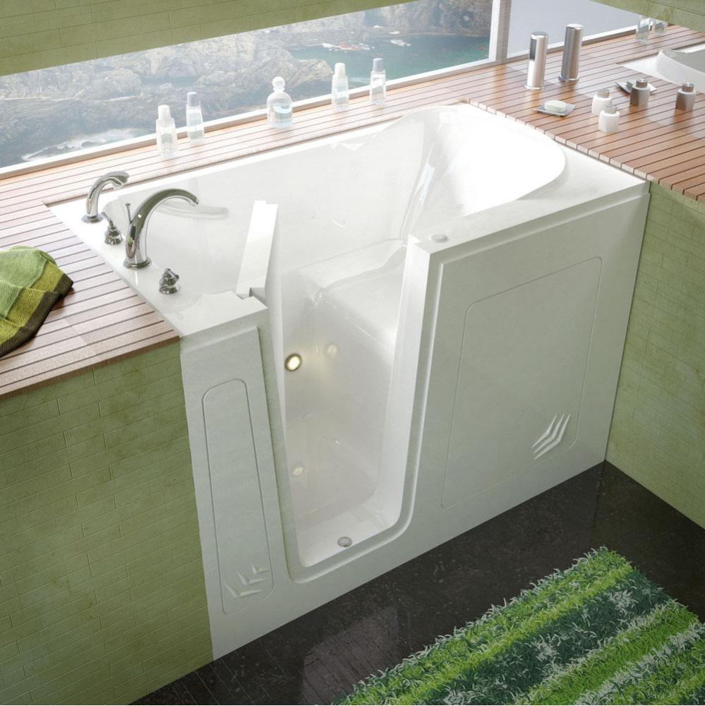 MediTub Walk-In 30 x 54 Left Drain White Soaking Walk-In Bathtub