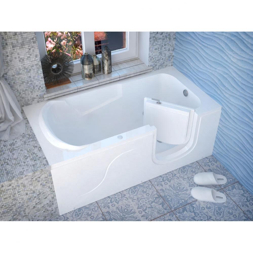 MediTub Step-In 30 x 60 Right Drain White Air Jetted Step-In Bathtub