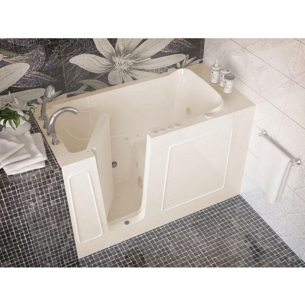 MediTub Walk-In 30 x 60 Left Drain Biscuit Whirlpool and Air Jetted Walk-In Bathtub