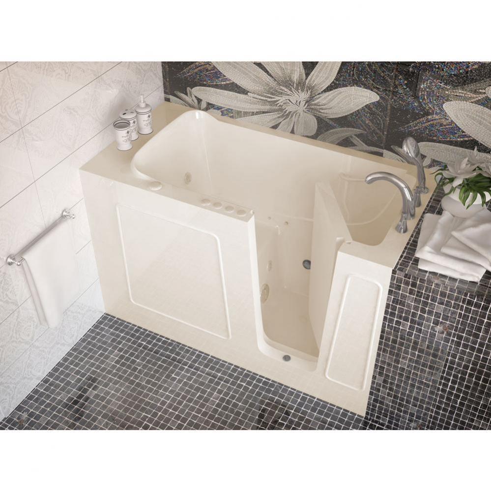 MediTub Walk-In 30 x 60 Right Drain Biscuit Whirlpool and Air Jetted Walk-In Bathtub