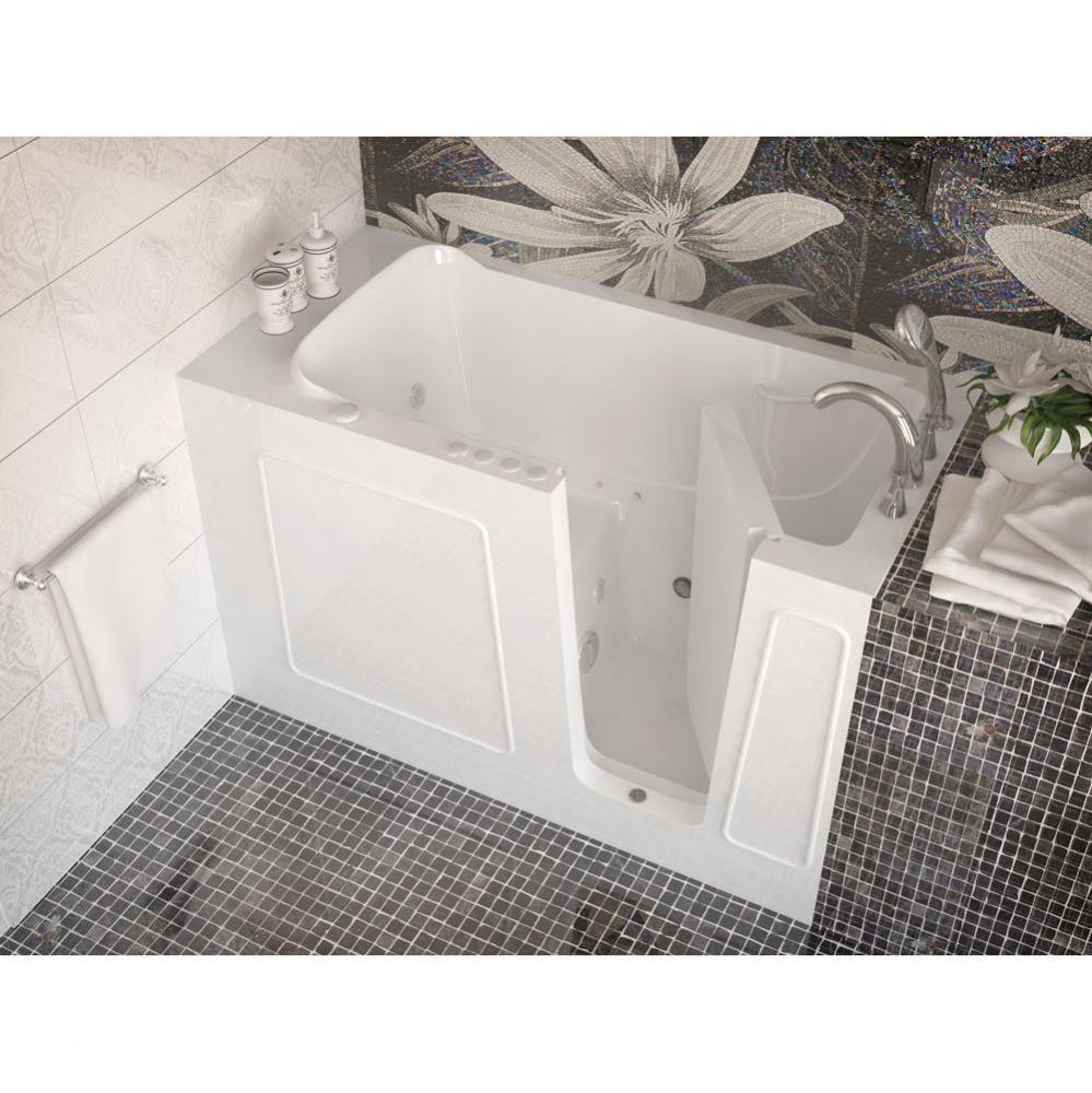 MediTub Walk-In 30 x 60 Right Drain White Whirlpool and Air Jetted Walk-In Bathtub