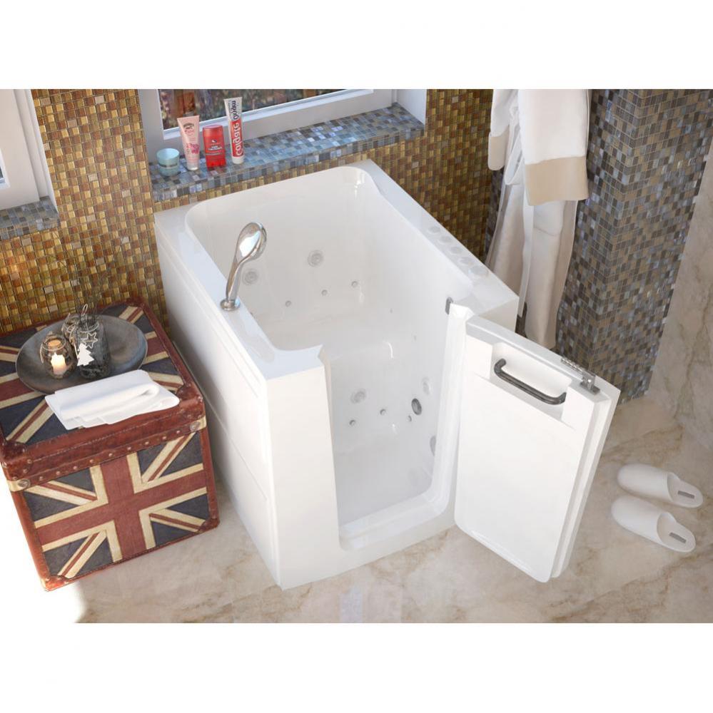 MediTub Walk-In 32 x 38 Right Door White Whirlpool and Air Jetted Walk-In Bathtub