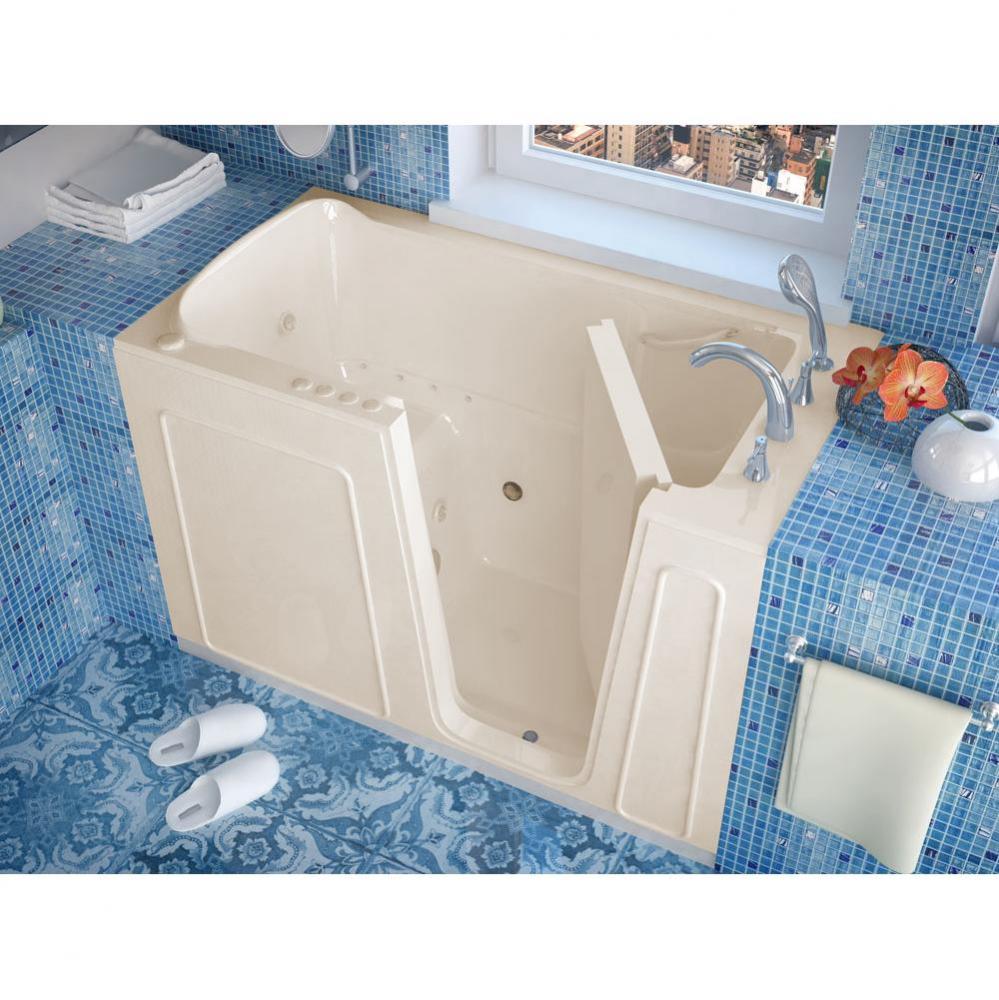 MediTub Walk-In 32 x 60 Right Drain Biscuit Whirlpool and Air Jetted Walk-In Bathtub