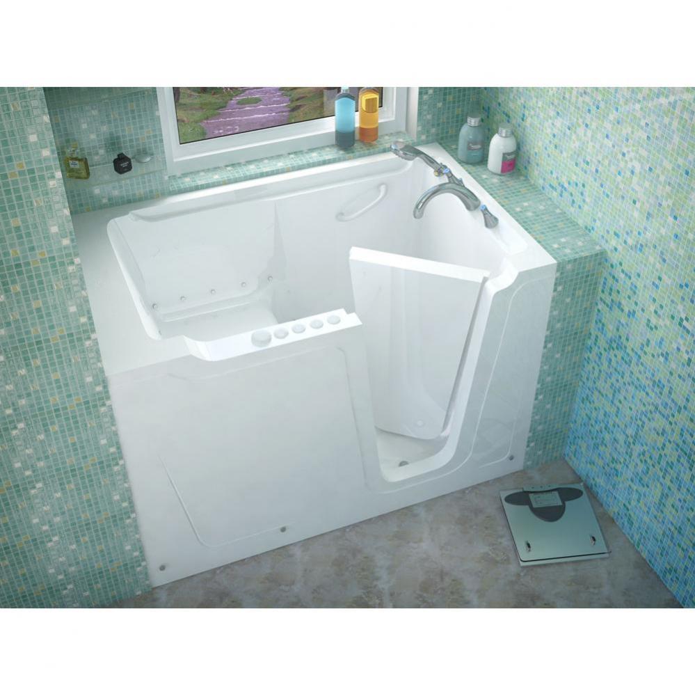 MediTub Walk-In 36 x 60 Right Drain White Whirlpool and Air Jetted Walk-In Bathtub