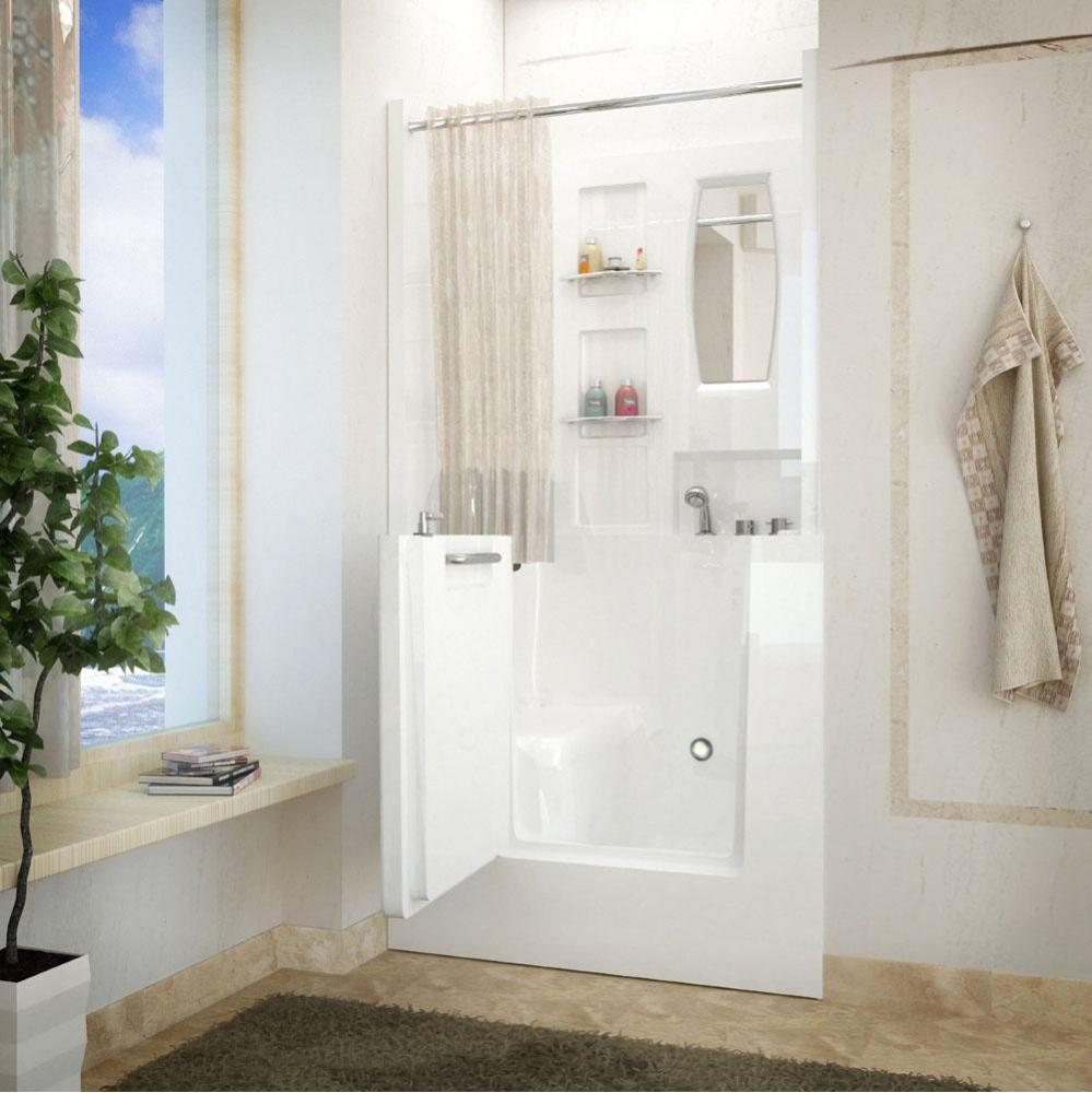 MediTub Walk-In 31 x 40 Right Drain White Soaking Walk-In Bathtub