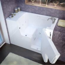 Meditub 2953WCARWH - MediTub Wheel Chair Accessible 29 x 53 Right Drain White Whirlpool Jetted Wheelchair Accessible Ba
