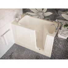 Meditub 3060WIRBA - MediTub Walk-In 30 x 60 Right Drain Biscuit Air Jetted Walk-In Bathtub