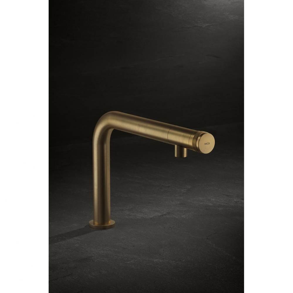 Single Lever Mixer - no waste - Yellow Gold Matte Knurled handle