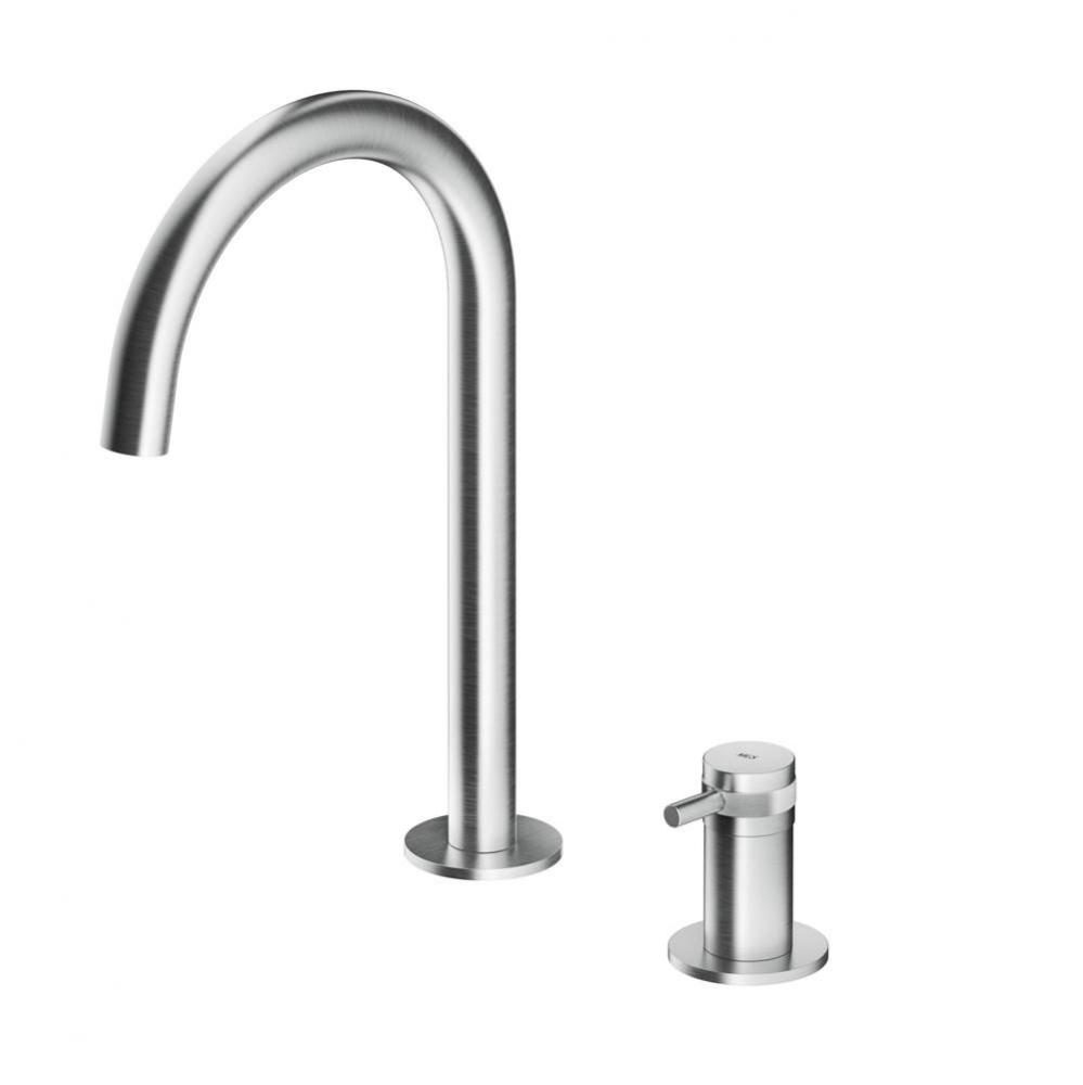 Two hole single lever mixer - no waste - Matte Knurled handle