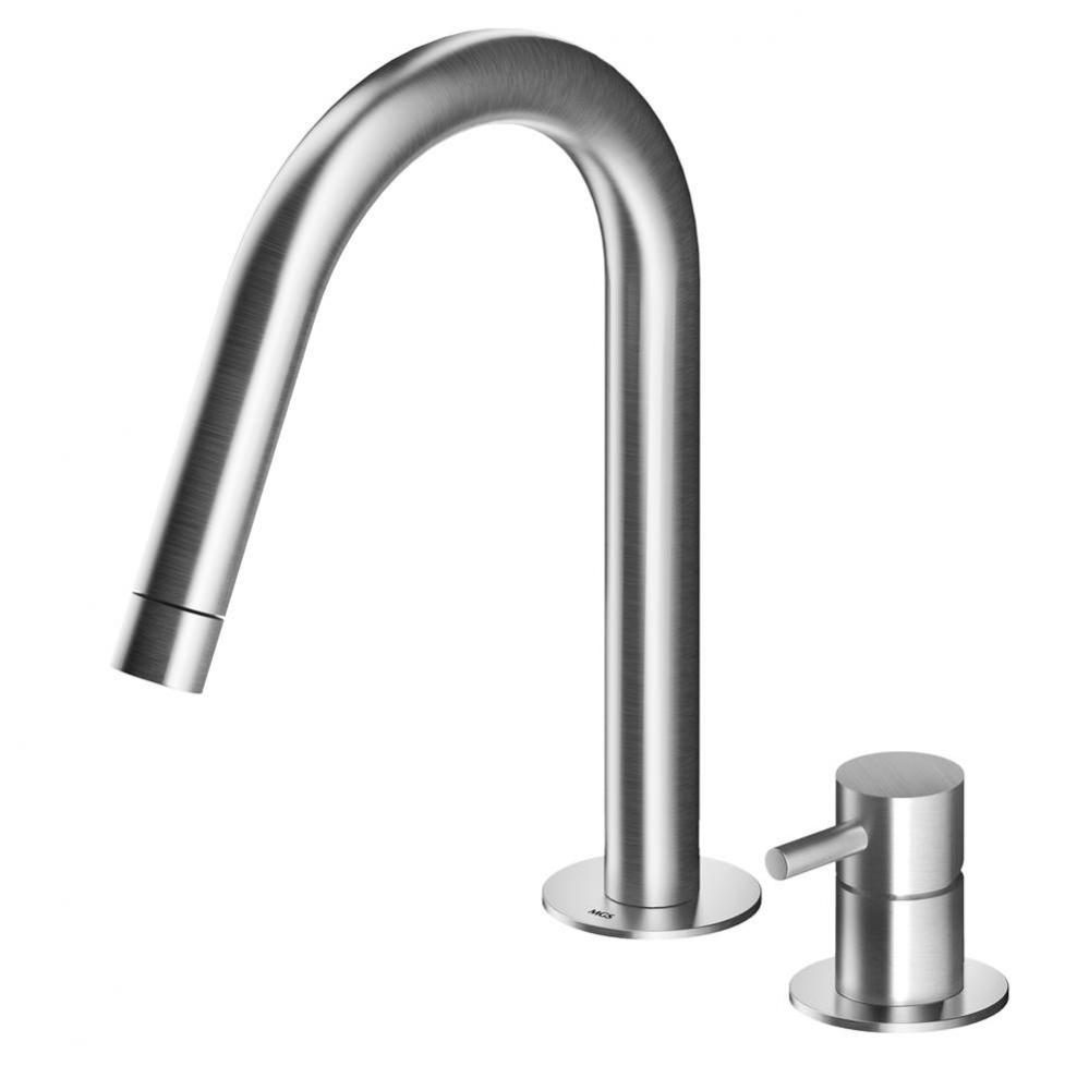 2 hole single lever mixer tall round spout - no waste - Matte