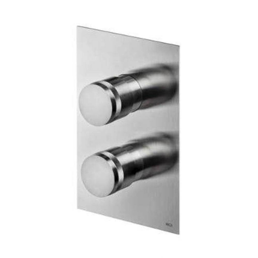 Built-in Thermostatic Shower Mixer - 2 knobs: temperature + 3 way diverter - Matte