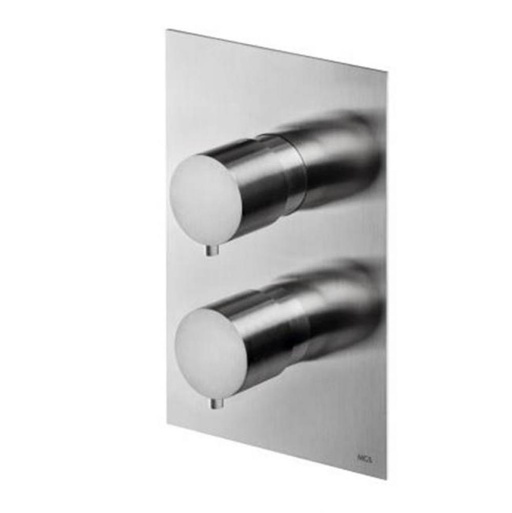 Built-in Thermostatic Shower Mixer - 2 knobs: temperature + 2 way diverter - Matte