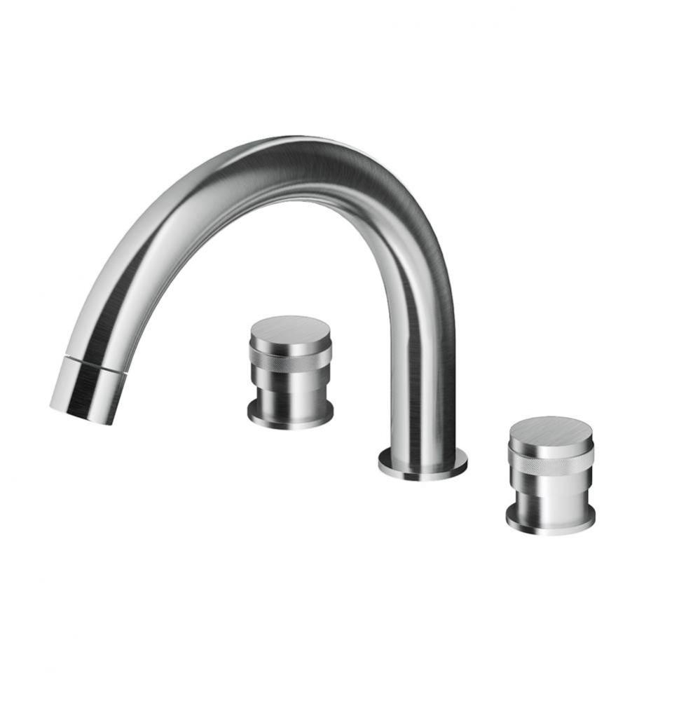 3 hole tub filler 3/4'' valves - deck mounted - Matte