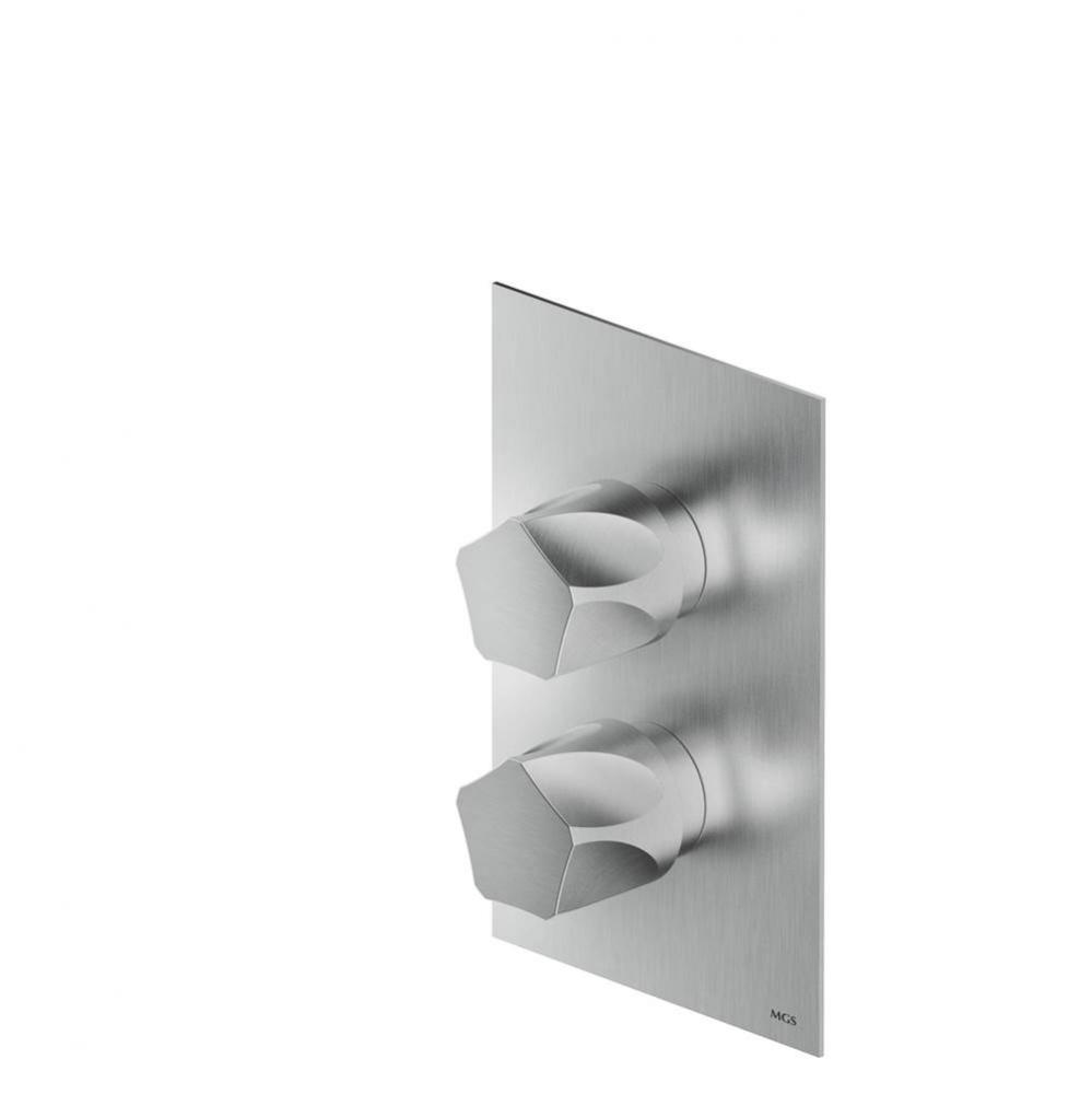 Built-in Thermostatic Shower Mixer - 2 knobs: temperature + volume - Matte