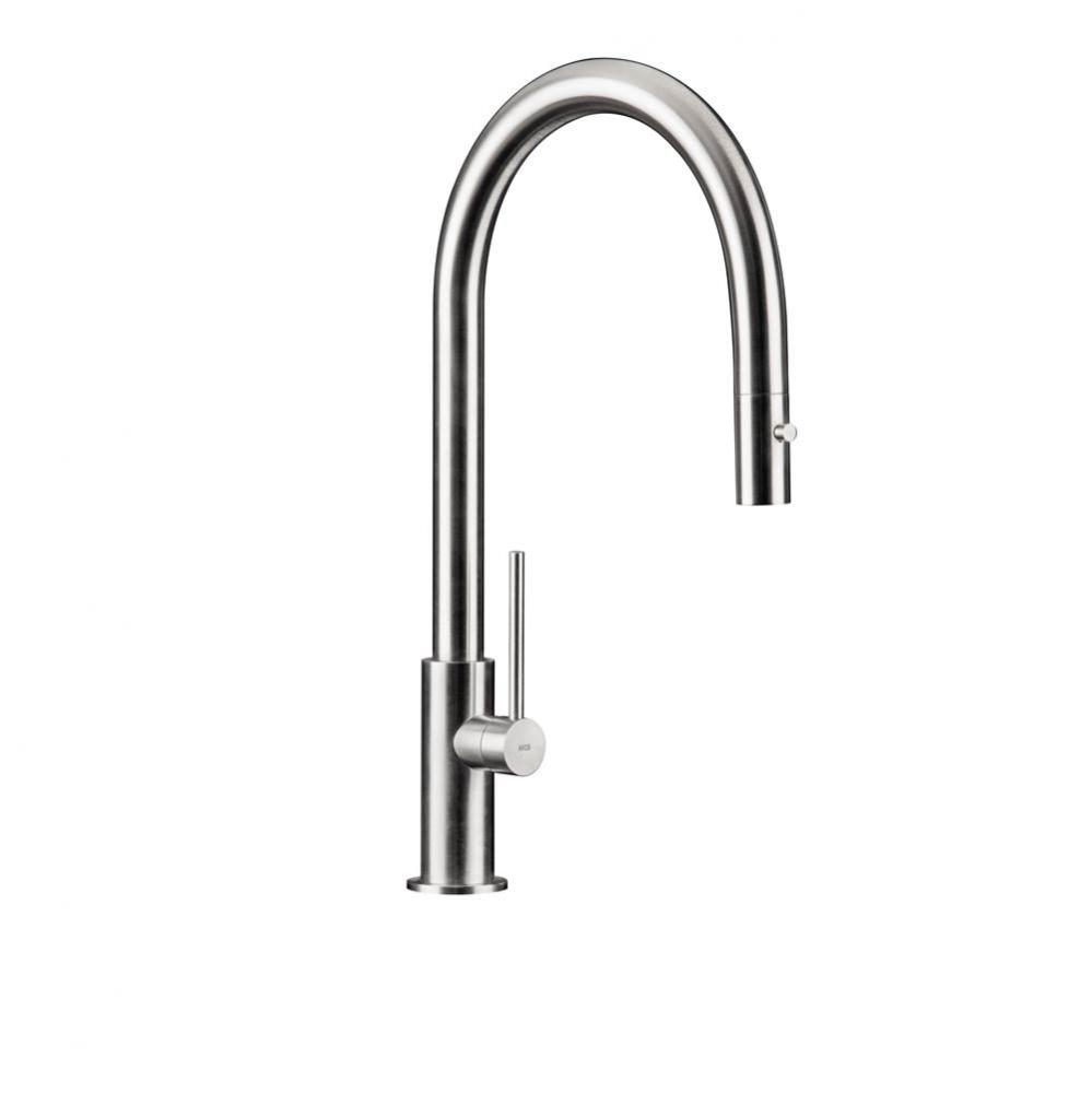 Single Hole Pull Out Kitchen Faucet with Dual Spray SS Toggle Button - Matte