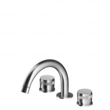 MGS ER282-MB - 3 hole mixer 1/2'' valves  - spout R90 - no waste - Black Steel - Knurled handles