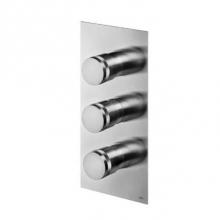 MGS ER443-M - Built-in Thermostatic shower mixer - 3 knobs: temperature, 2 x 2 way diverter - Matte