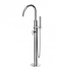 MGS ER518-P - Bathtub column with hand shower T spout - high volume cartridge - Polished