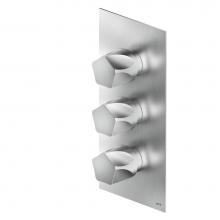 MGS PE443-M - Built-in Thermostatic shower mixer - 3 knobs: temperature, 2 x 2 way diverter - Matte