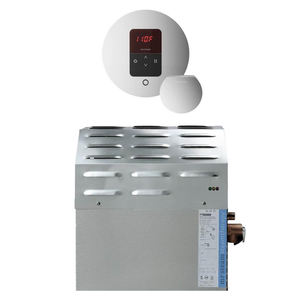 Super (iTempo) 15 kW (15000 W) Steam Shower Generator Package with iTempo Control in Round Polishe